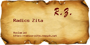 Radics Zita névjegykártya