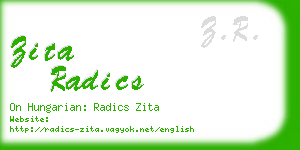zita radics business card